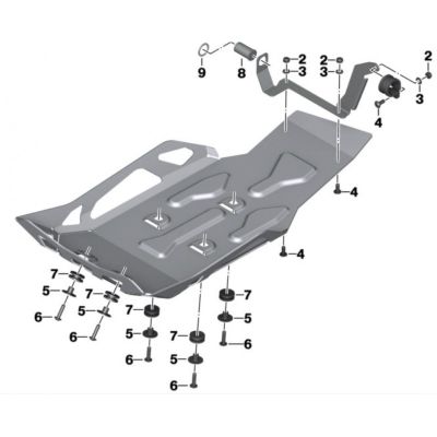 Hliníkový kryt motoru BMW pro R1200GS/A LC 2013-2018, stříbrný