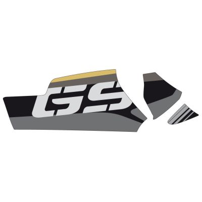 Samolepka "GS" na kardan pro R1250GS/A, R1200GS/A LC 2013-2018, žluto-černá