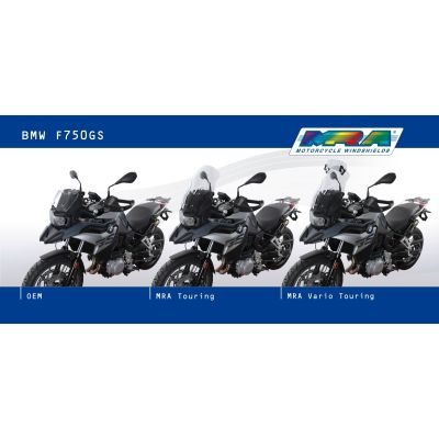 Plexi MRA VarioTouring 47cm s deflektorem pro BMW F750GS, lehce kouřové