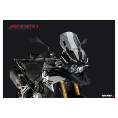 Nastavitelné plexi Puig 48-57cm pro BMW F850GS, tmavě kouřové
