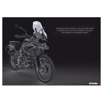 Nastavitelné plexi Puig 48-57cm pro BMW F750GS, lehce kouřové