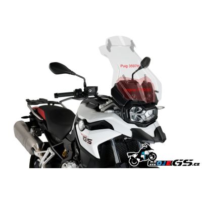 Vysoké cestovní plexi Puig 53cm s deflektorem pro BMW F750GS, lehce kouřové