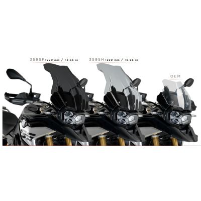 Vysoké cestovní plexi Puig 53cm pro BMW F850GS/Adventure, tmavě kouřové