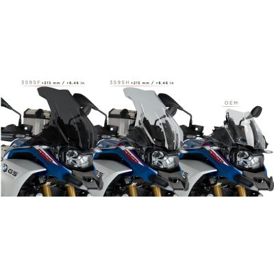 Vysoké cestovní plexi Puig 53cm pro BMW F850GS/Adventure, tmavě kouřové