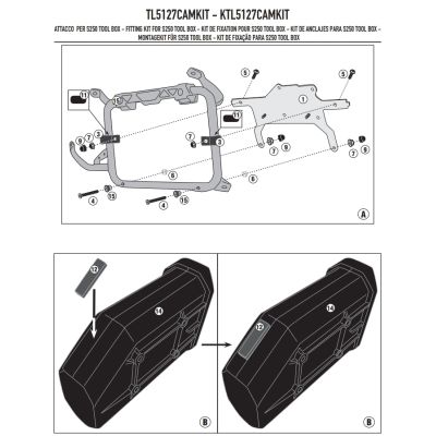 Držák toolboxu Givi/Kappa KS250 pro nosiče Givi/Kappa KL5127CAM