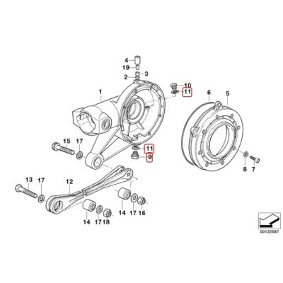 Vypouštěcí šroub oleje v kardanu R1150GS/A, R1100GS