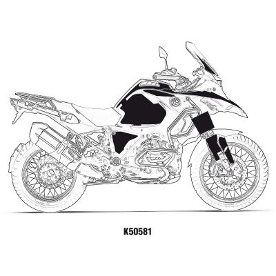 Designové ochranné polepy 40 Years GS pro BMW R1250GS Adventure 2018+, R1200GS Adventure LC 2014-2018, šedé