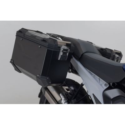 ALU velké boční kufry SW-Motech Trax Adventure + nosiče pro R1300GS 2023+, stříbrné