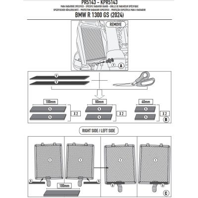 Givi/Kappa radiator covers for BMW R1300GS 2023+, black