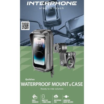 Voděodolný obal Interphone QUIKLOX Waterproof na řídítka pro telefony do rozměru 7"