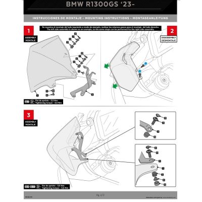 Velké boční deflektory Puig pro BMW R1300GS 2023+, tmavě kouřové