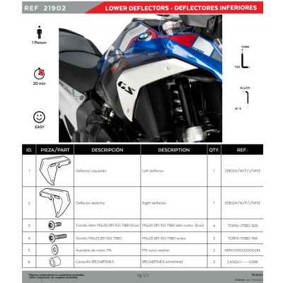 Spodní postranní deflektory Puig pro BMW R1300GS 2023+, matné černé