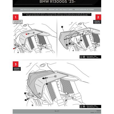 Spodní postranní deflektory Puig pro BMW R1300GS 2023+, matné černé