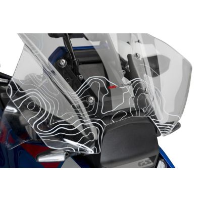 High touring screen Puig 62cm for BMW R1300GS 2023+ (with ACC), clear with contour graphics