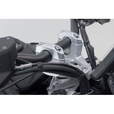SW-Motech handlebar risers 30mm up for R1300GS/A 2023+, silver