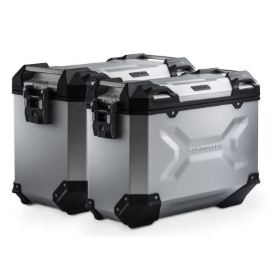 45+37l ALU boční kufry SW-Motech Trax Adventure + nosiče pro F900GS 2024+, stříbrné