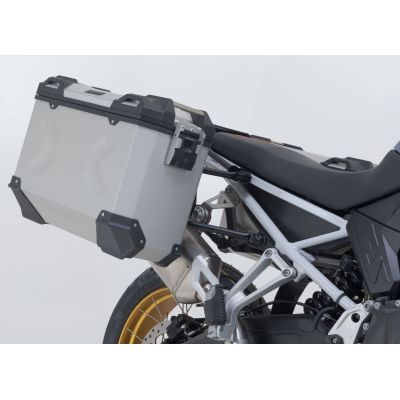 45+37l ALU boční kufry SW-Motech Trax Adventure + nosiče pro F900GS 2024+, stříbrné