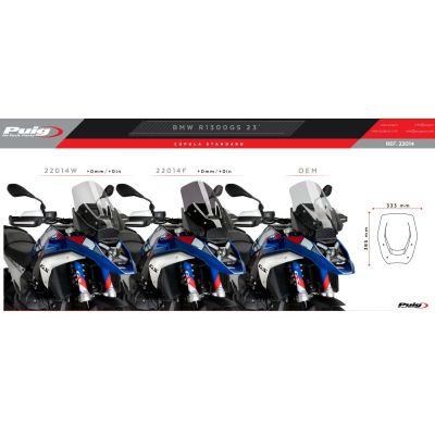 Standardní plexi Puig 38cm pro BMW R1300GS/A 2023+ (s ACC), čiré
