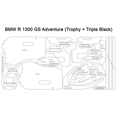 Kompletní ochranné polepy Wunderlich pro BMW R1300GS Adventure 2024+ (var. B)