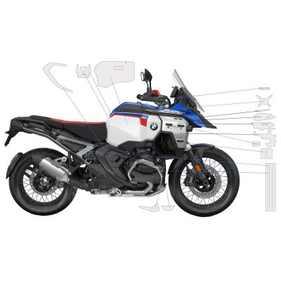 Kompletní ochranné polepy Wunderlich pro BMW R1300GS Adventure 2024+ (var. B)