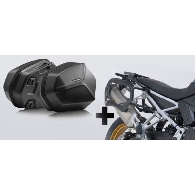 2x 25l side cases SW-Motech AERO + racks for F900GS 2024+, black