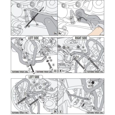Velký padací rám Givi/Kappa pro BMW F900GS 2023+, černý