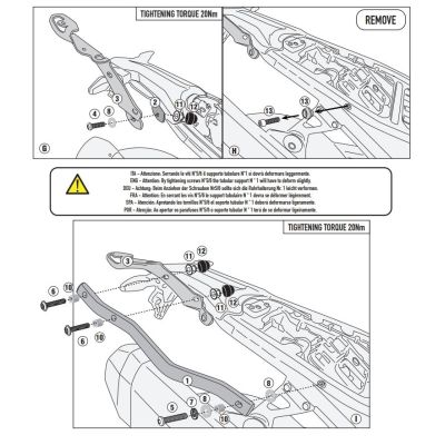 Kovová plotna s nosičem pod topcase Kappa/Givi pro BMW F900GS 2023+, černá