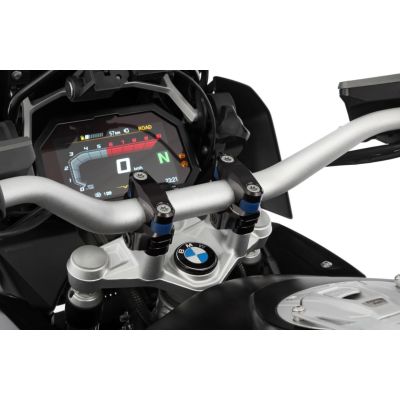 Wunderlich Ergo ProFLEX anti-vibration handlebar risers, 27mm higher for R1250GS/A 18-24, R1200GS LC 13-18, black