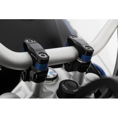 Wunderlich Ergo ProFLEX anti-vibration handlebar risers, 27mm higher for R1250GS/A 18-24, R1200GS LC 13-18, black