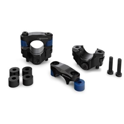 Wunderlich Ergo ProFLEX anti-vibration handlebar risers, 27mm higher for R1250GS/A 18-24, R1200GS LC 13-18, black