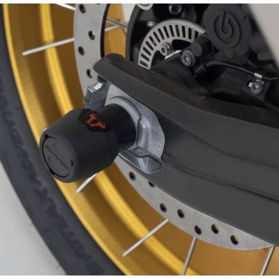 SW-Motech drop protectors for the rear wheel axle F900GS/A 24+, F850GS/A 18-23, F800GS 24+, F750GS 18-23