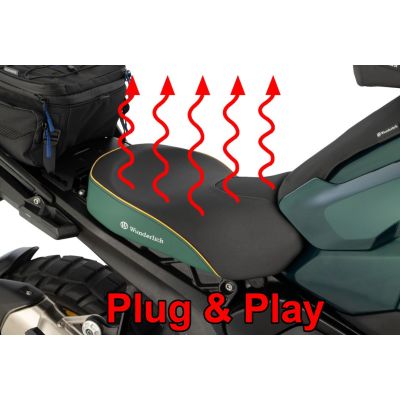 Vyhřívané Plug and Play snížené přední sedlo Wunderlich Aktivkomfort pro R1300GS 2023+, zelené Tramuntana