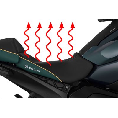 Heated Plug and Play lowered front seat Wunderlich Aktivkomfort for R1300GS 2023+, green Tramuntana