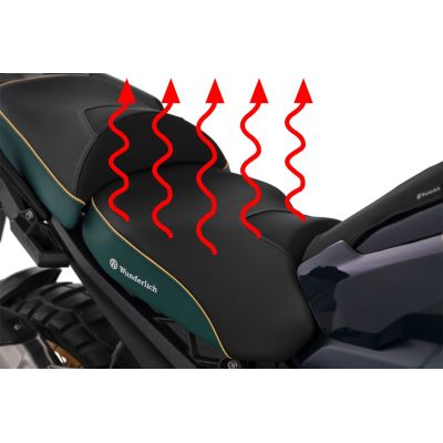 Heated Plug and Play raised front seat Wunderlich Aktivkomfort for R1300GS 2023+, green Tramuntana