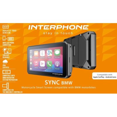 Interphone Sync55B pro BMW – „Apple CarPlay / Android Auto - zrcadlení telefonu s ovládáním z řídítek