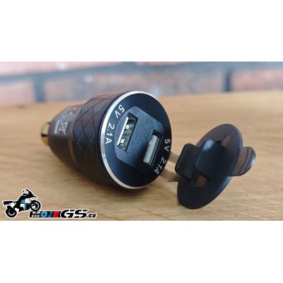 Interphone charging adapter from 12V to 2x USB (A+A) for mini socket (2x 2100 mA)