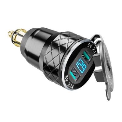 Interphone charging adapter from 12V to 2x USB (A+A) for mini socket (2x 2100 mA)
