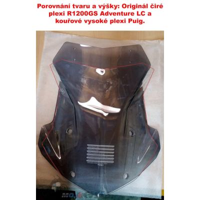Plexi cestovní vysoké 51cm Puig pro BMW R1250GS/A, R1200GS/A LC 2013-2018, lehce kouřové