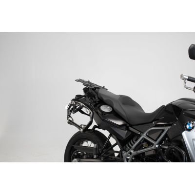 3x ALU kufry SW-Motech Trax Adventure + tašky + nosiče pro F800GS, F700GS, F650GS 2008+, stříbrné