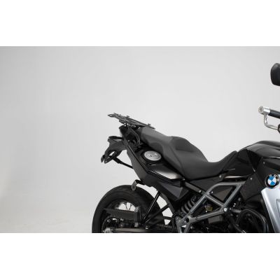 3x ALU kufry SW-Motech Trax Adventure + tašky + nosiče pro F800GS, F700GS, F650GS 2008+, stříbrné