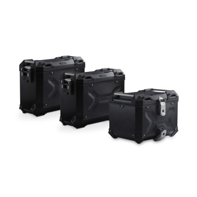 3x ALU kufry SW-Motech Trax Adventure + tašky + nosiče pro F850GS, F750GS, černé