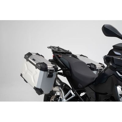 ALU boční kufry SW-Motech Trax Adventure + nosiče pro F850GS, F750GS, stříbrné