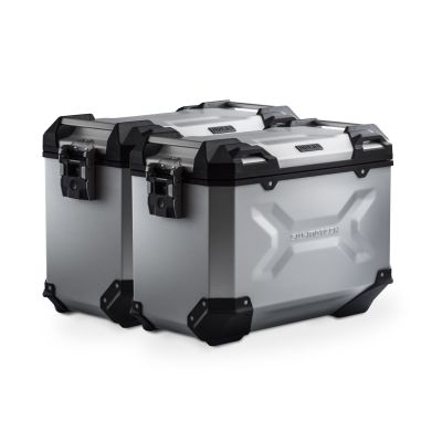 ALU velké boční kufry SW-Motech Trax Adventure + nosiče pro F650GS/Dakar, G650GS, stříbrné