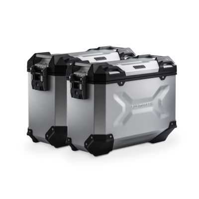 ALU malé boční kufry SW-Motech Trax Adventure + nosiče pro F650GS/Dakar, G650GS, stříbrné